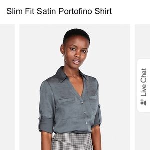 Slim Fit Satin Portofino Shirt